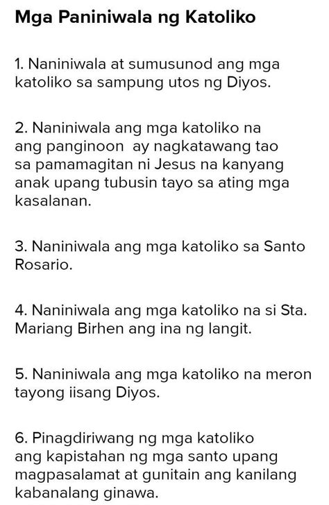 Tradisyon paniniwala o kaugaliang paniniwala ng mga katoliko.